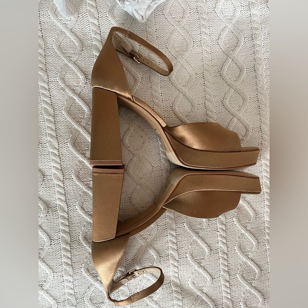 Dolce Vita “Pandora” Ankle Buckle mid- brown Platform Block Heel Sandals SZ 9 - Picture 8 of 16